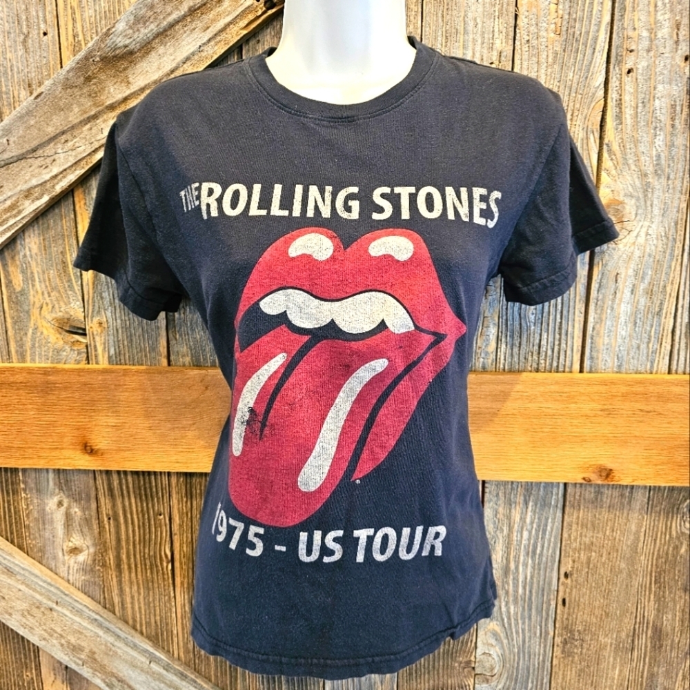 Women’s The Rolling Stones 1975 US Tour T Shirt Size XS Nostalgia Casual ^^